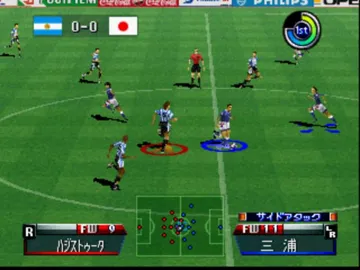 Jikkyou World Soccer - World Cup France '98 (Japan) (Rev 1) screen shot game playing